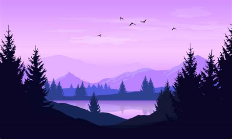 Sunset Lake Illustrations Royalty Free Vector Graphics And Clip Art Istock