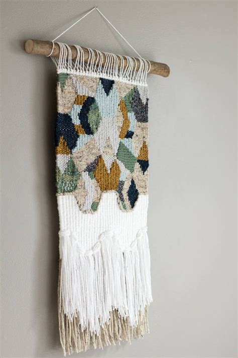 Woven Wall Hanging Modern Tapestry Neutral Geometric Etsy