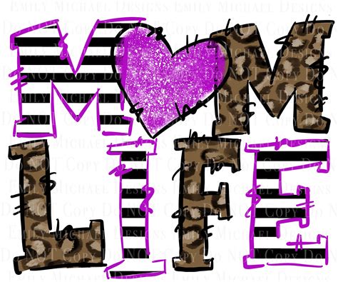 Mom Life Digital Download Png Mom Sublimation Png Leopard Print Digital Cute Mothers Day Art