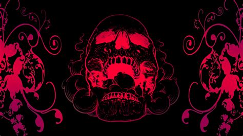 Red Skull Flowers Black Background 4k Hd Artist 4k