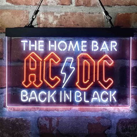 Personalized Acdc Back In Black Home Bar Neon Like Led Sign Fathers