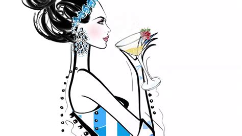 Fashion Illustration Pour me a Moët Please Fashion Animation