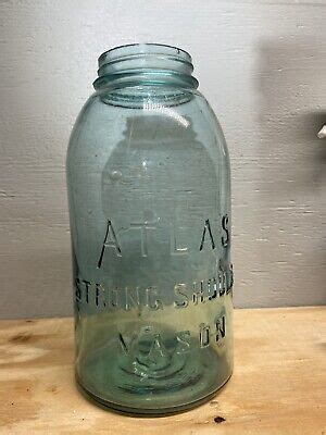Vintage Atlas Strong Shoulder Blue Mason Jar Bubbles Gallon Ebay