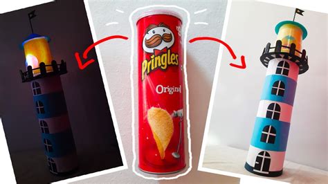 Diy Lighthouse How To Make Lighthouse Using Pringles Can Youtube