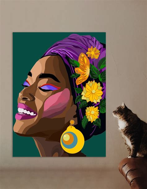 African American Woman Art 1 Melanin Art Beauty Woman Etsy