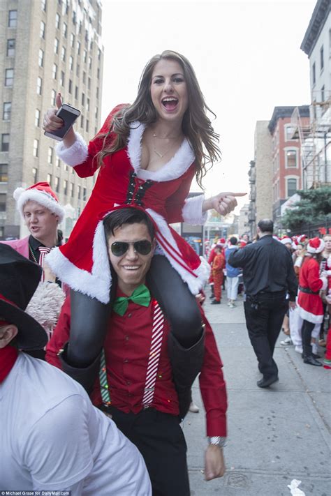 Saint Nicks Paint New York Red For Santacon With The All Day Merry Marathon Daily Mail Online