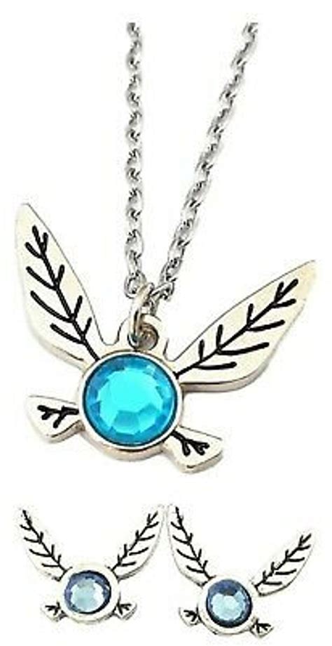 Legend Of Zelda Navi Fairy Pendant Necklace And Stud Earrings Etsy