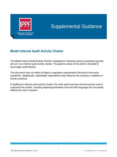 2017 Model Internal Audit Activity Charterpdf Internal Audit Audit
