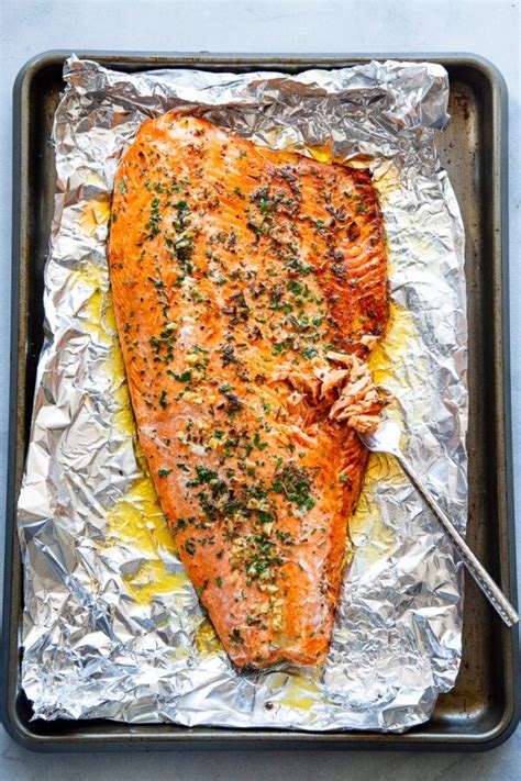 12 ounce salmon fillet, cut into 4 pieces. This Baked Salmon in Foil with Garlic, Rosemary and Thyme ...