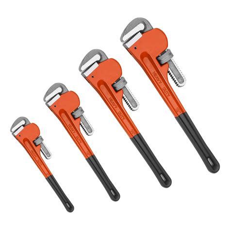 Goplus 4pcs Pipe Wrench Set Heat Treated Plumbing Wrench Wsoft Grip