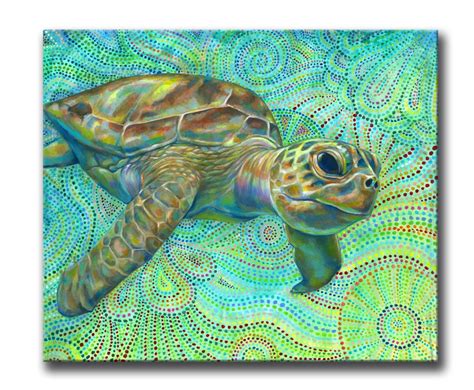 Psychedelic Sea Turtle Sea Turtle Wall Art Sea Turtle Print Etsy
