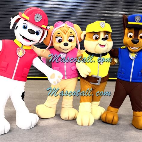 Paw Patrol Chase Marshall Rubble And Skye Mascot Costumes