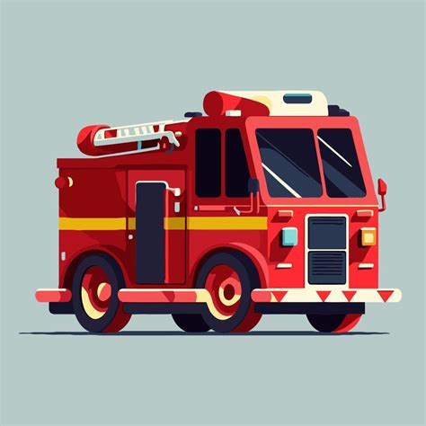 Fire Engine Or Fire Truck Vector Flat Color Cartoon Illustration 17319963 Vector Art At Vecteezy