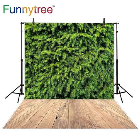 Funnytree Backgrounds Fotografia Green Screen Pine Leaves Wood Floor