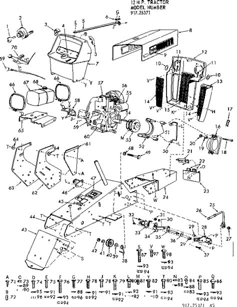 Craftsman Sears Suburban 12 Hp Tractor Parts Model 91725371 Sears