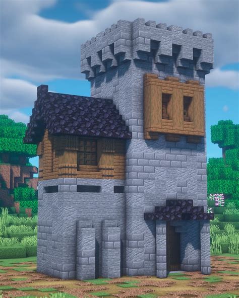 Medieval Towerhouse In Minecraft Casas Minecraft Ideias De
