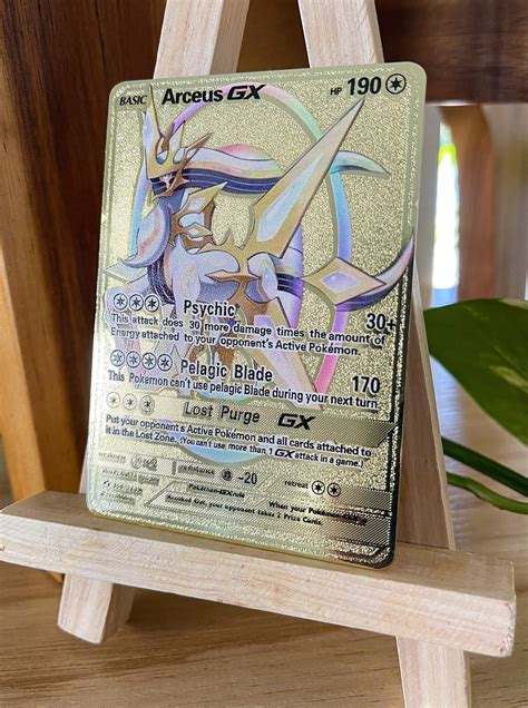 Arceus GX Gold Metal Pokémon Card Arceus Tribute Card Etsy Australia