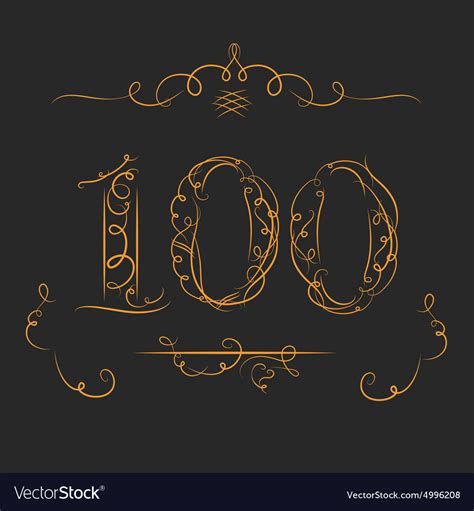Anniversary 100th Signs Royalty Free Vector Image