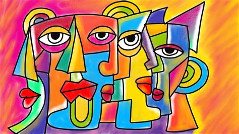 Cubism Picasso Inspired Abstract Portrait Cubism Art Lesson For Kids