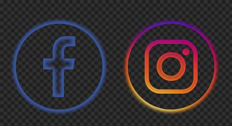Hd Facebook Instagram Neon Glowing Logos Icons Png Citypng Sexiz Pix