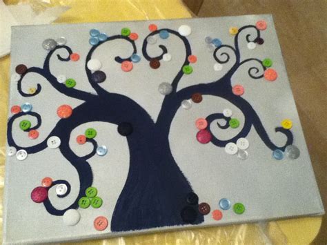 Button Tree Canvas Button Tree Canvas Crafty Easy Crafts