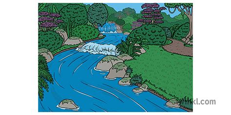 River Bank Background Illustration Twinkl
