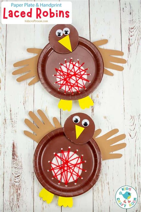 Posts also contain affiliate links which earn us a commission. Paper Plate Robin Lacing Craft - Kids Craft Room