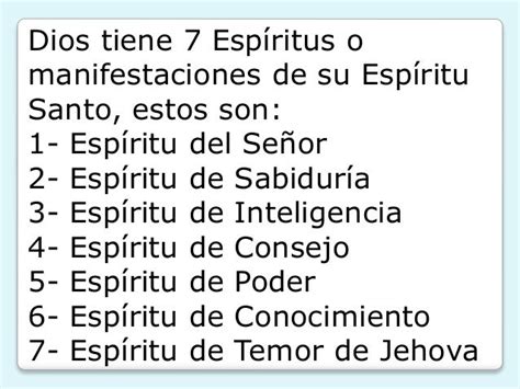 Los 7 Espiritus Opositores A Los 7 Espiritus De Dios