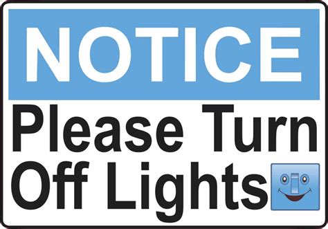 5in X 3 5in Blue Please Turn Off Lights Sticker Vinyl Door Sign