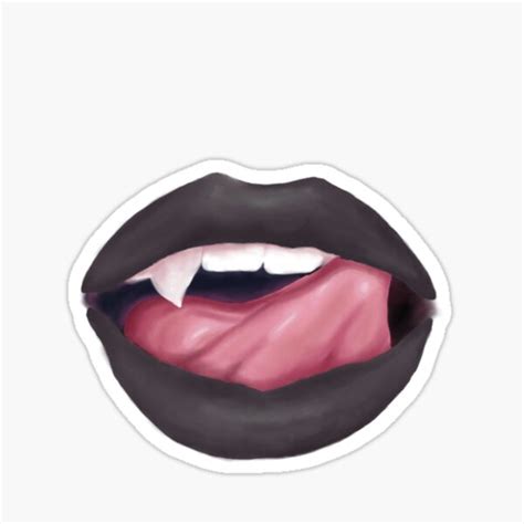 Halloween Fang Tik Tok Lips Sticker For Sale By Madison Page Redbubble