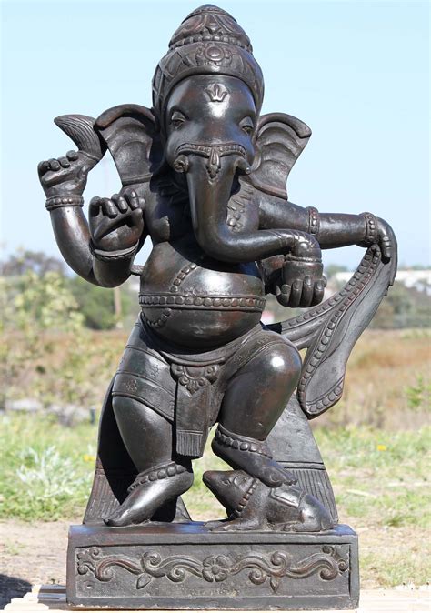 Sold Stone Dancing Garden Ganesh Statue 42 96ls270 Hindu Gods