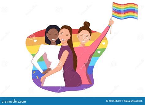 Vector Illustration Of The Lgbt Community Woman In Love Romantic