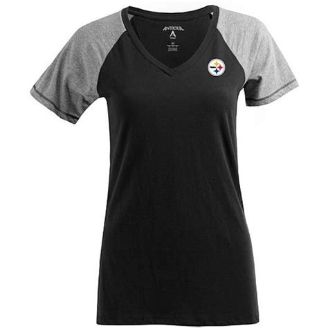 Antigua Pittsburgh Steelers Womens Energy V Neck T Shirt Womens Steelers Apparel Football