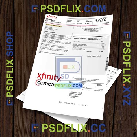 USA Xfinity Comcast Bill Template in PDF Format – PSD HUT