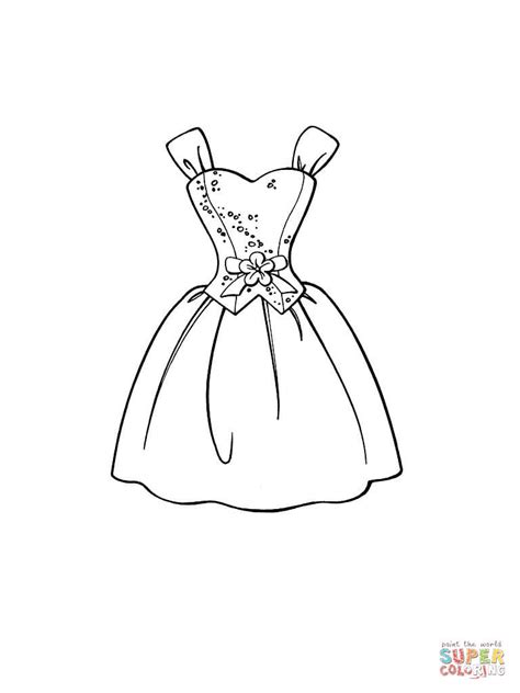 More images for coloring pages for girls easy dress » Beautiful Dress coloring page | Free Printable Coloring Pages