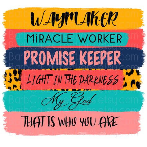 Waymaker Way Maker Miracle Worker Promise Keeper Light In Etsy