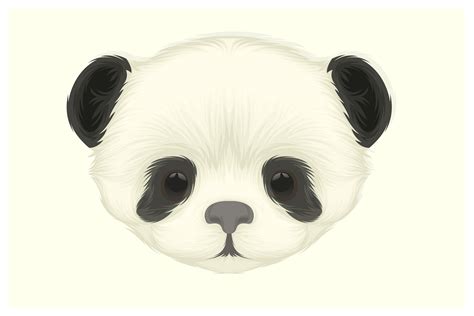 Cute Panda Head In Front View 1314236 Vector Art At Vecteezy