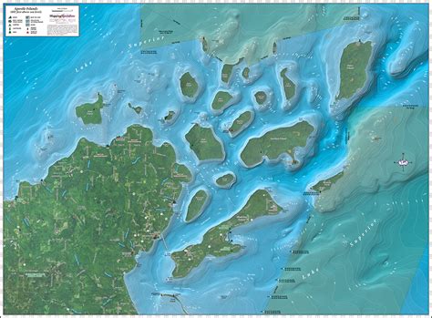 Apostle Islands Enhanced Wall Map