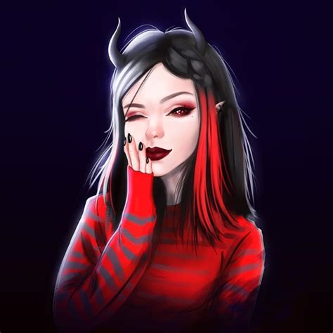 18 Anime Sketch Demon Girl Gothic Girl Art Girls Cartoon Art Anime