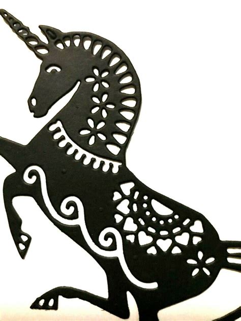 Fancy Unicorn Unicorns Silhouette Die Cut Cuts Intricate Etsy