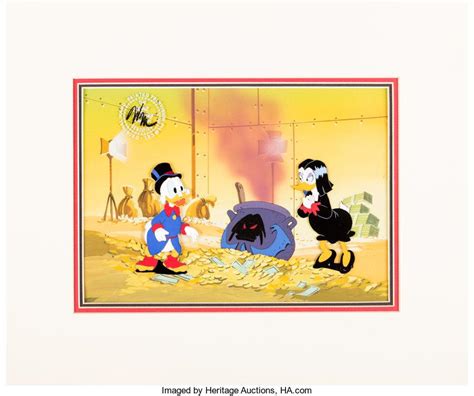 Ducktales Scrooge Mcduck And Magica De Spell Production Cel And Master