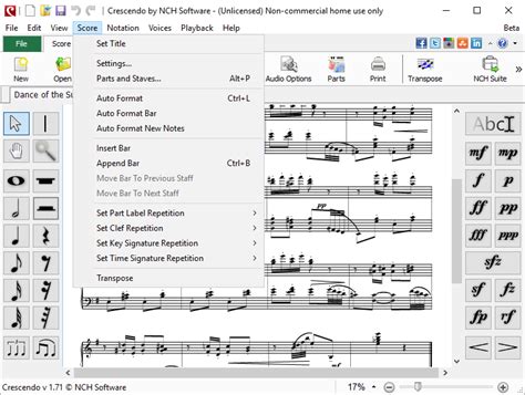 It is easy to use, putting notes on the staff, using guitar symbols,, music endings, various repeat notations and lyrics, very happy with purchase. Программа Crescendo Music Notation Editor - скачать бесплатно