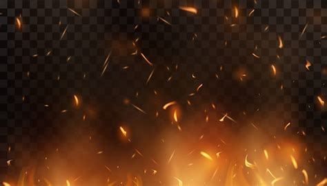 Premium Vector Red Fire Sparks Flying Up Burning Glowing Particles