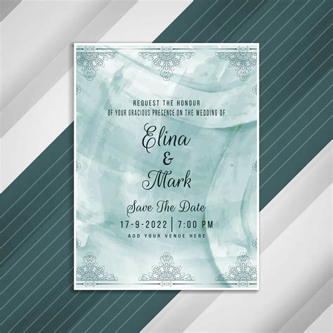 Open a new wedding invitation design. Abstract wedding invitation artistic card design ...