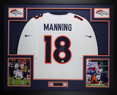 Peyton Manning Autographed And Framed White Broncos Nike Jersey