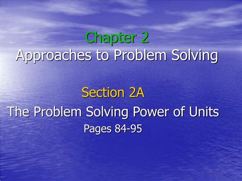 Ppt Chapter 2 Approaches To Problem Solving Powerpoint Presentation