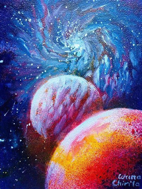 Planets And Galaxy Painting By Chirila Corina Fine Art America