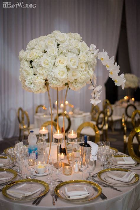 Gorgeous White And Gold Wedding With Orchids Elegantweddingca