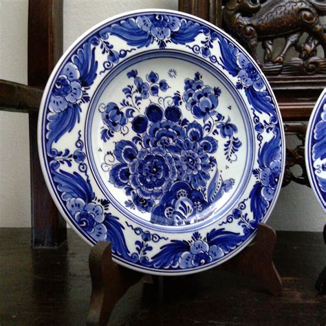 2 Vintage Delft Blue Wall Plates By Velsen Sassenheim Entirely Hand