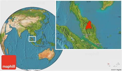 Satellite Location Map Of Kelantan